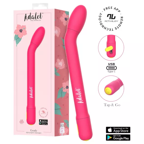 Adalet Gently - vibrator za G-točku i prostatu - pametni - roza