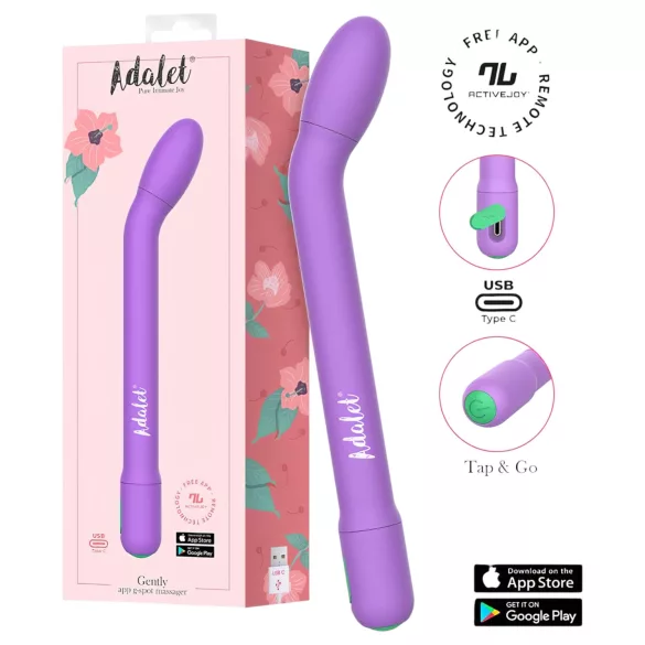 Adalet Gently - vibrator za G-točku i prostatu - pametan - silikon - ljubičasti