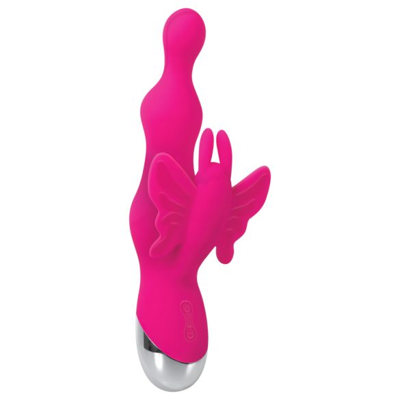 Evolved - biserni vibrator s klitoralnom rukom (ružičasti)