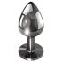 Evolved Black Gem - metalni analni set s crnim kamenom (srebrna)