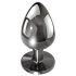 Evolved Black Gem - metalni analni set s crnim kamenom (srebrna)