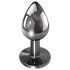 Evolved Black Gem - metalni analni set s crnim kamenom (srebrna)