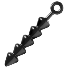 XR Brands - Spades - analni dildo s kuglicama (crni)