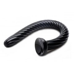   Hosed Spiral Anal Snake 19 - dugi analni dildo s vakuumom (crni)