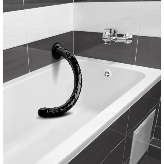 Hosed Realistic Anal Snake 19 - ljepljivi analni dildo (crni)
