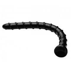   Hosed Swirl Anal Snake 18 - uvrnuti, ljepljivi analni dildo (crni)