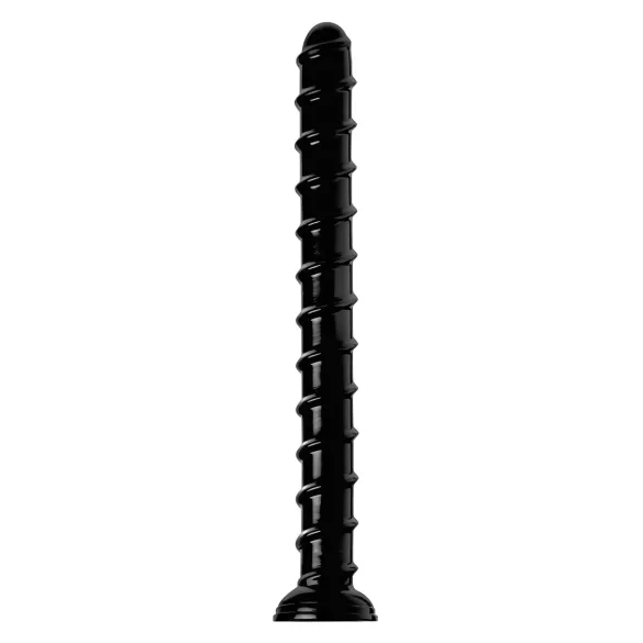 Hosed Swirl Tchick - analni dildo - valoviti oblik - crna - 18 cm