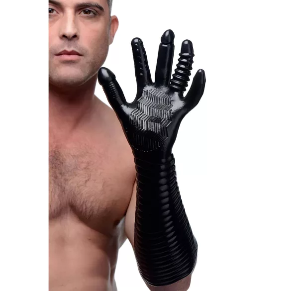Pleasure Fister - fisting rukavica s teksturom - crna