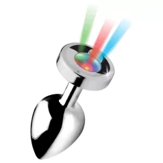 Booty Sparks - analni čep s LED svjetlom - veliki - srebrni