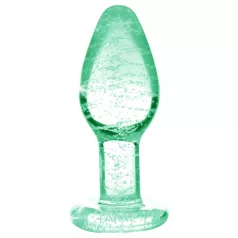   Booty Sparks Glow in the Dark S - stakleni analni čep (proziran)
