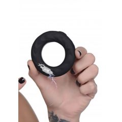 Zeus - radio, E-Stim prsten za penis (crni)