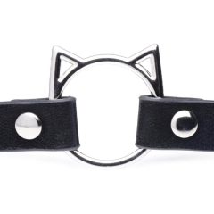   Master Series Kinky Kitty - ogrlica za mačke s prstenom za glavu (crna)