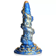   Creature Cocks Kraken - spiralni dildo s pipcima - 21cm - zlatno-plava