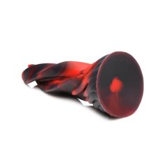   Creature Cocks Hell Kiss - upleteni silikonski dildo - 19 cm (crveni)