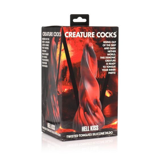 Creature Cocks Hell Kiss - upleteni silikonski dildo - 19 cm (crveni)