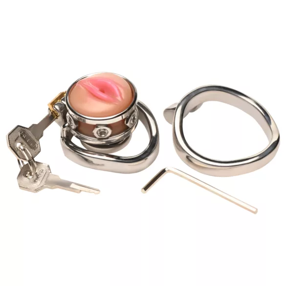 XR Brands - penis kavez s umjetnom vaginom - srebrni