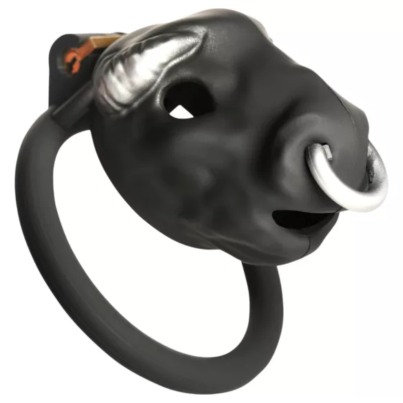 Master Series Bull - kavez za penis s bikovom glavom (crni)
