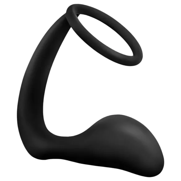 Anal Adventures Platinum - analni dildo s penis prstenom - crna