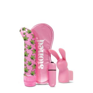 Stoner Budz Bunny - set vibratora za G-točku (4 dijela) - roza