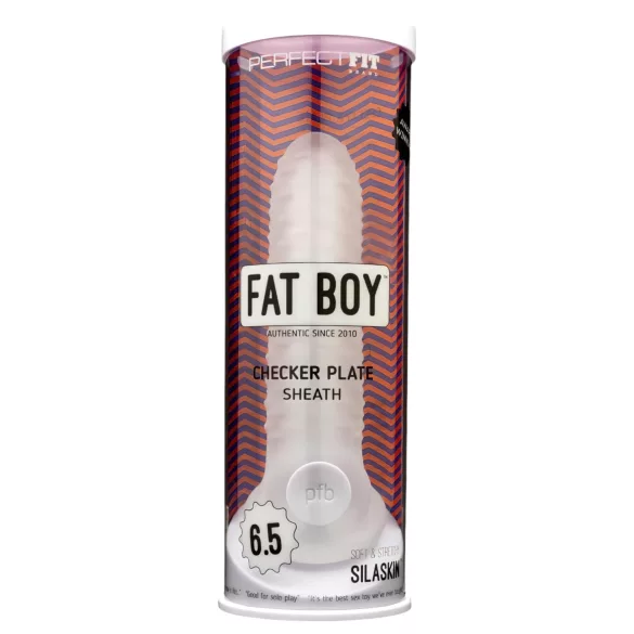 Perfect Fit - Fat Boy Checker Box - navlaka za penis (17 cm, bijela)