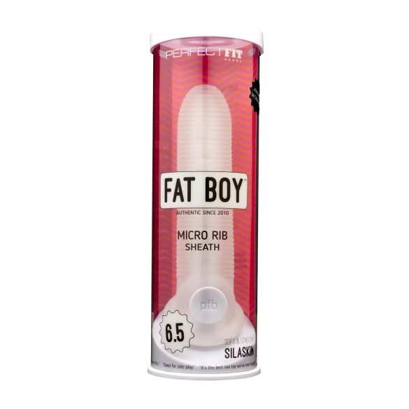 Fat Boy Micro Ribbed - navlaka za penis (17cm) - bijela