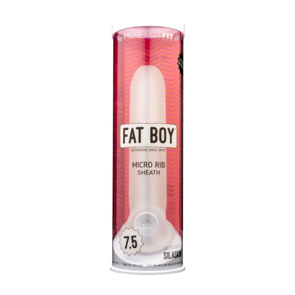 Fat Boy Micro Ribbed - navlaka za penis (19 cm) - bijela