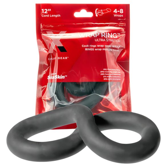 Perfect Fit Ultra Wrap 12 - debeli penis prsten - crni (30cm)