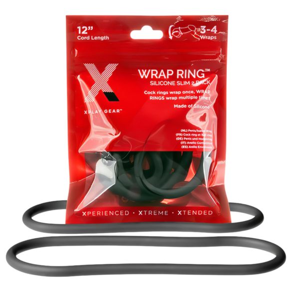 Perfect Fit Slim Wrap 12 - tanka crna prsten za penis (30 cm)