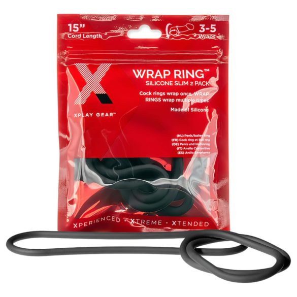Perfect Fit Slim Wrap 15 - tanki prsten za penis - crna (38cm)