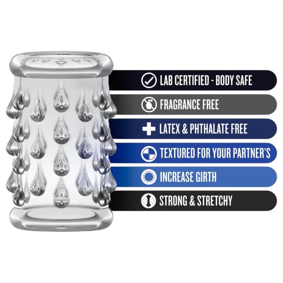 Stay Hard - penis prsten s kuglicama - prozirni