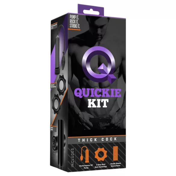 Quickie Kit - set za penis pumpu - debeli cilindar - 4 dijela