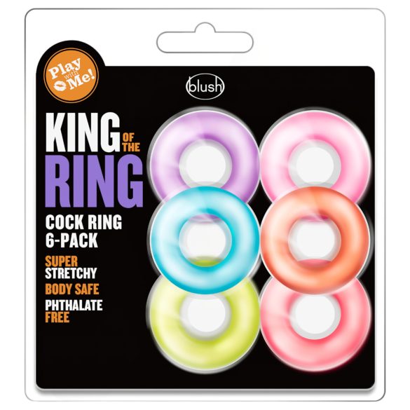Kralj Prstenova - set prstenova za penis - šareni (6 kom)