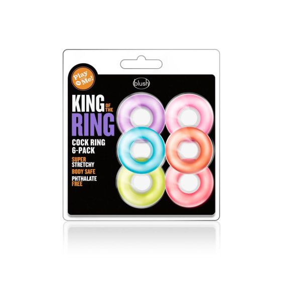 King of the Ring - set prstenova za penis - u boji (6 kom)