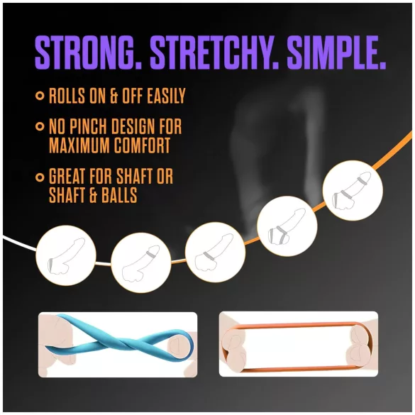 King of the Ring - set prstena za penis - raznobojni silikon (6 komada)