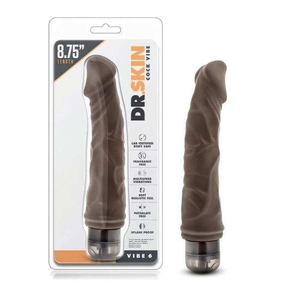 Dr. Skin Vibe No.6 - realistični vibrator (smeđi)