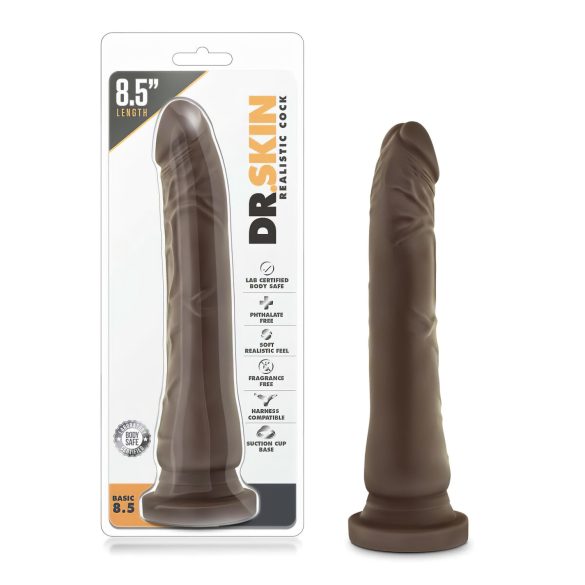 Dr. Skin 8,5 - realističan dildó s držačem - smeđi (20,5 cm)