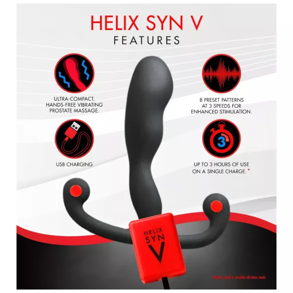 Aneros Helix Syn V - akumulatorski vibrator za prostatu (crni) - 12,7 cm