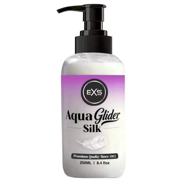 EXS AquaGlider Silk - svilenkasti lubrikant na bazi vode u bočici s pumpicom (250 ml)