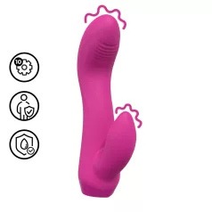   Loveline - zakrivljeni mini vibrator z zečićem (ružičasti)