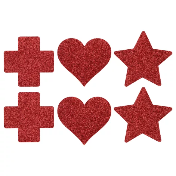 Le Désir - set ukrasa za bradavice - 3 para - crvena