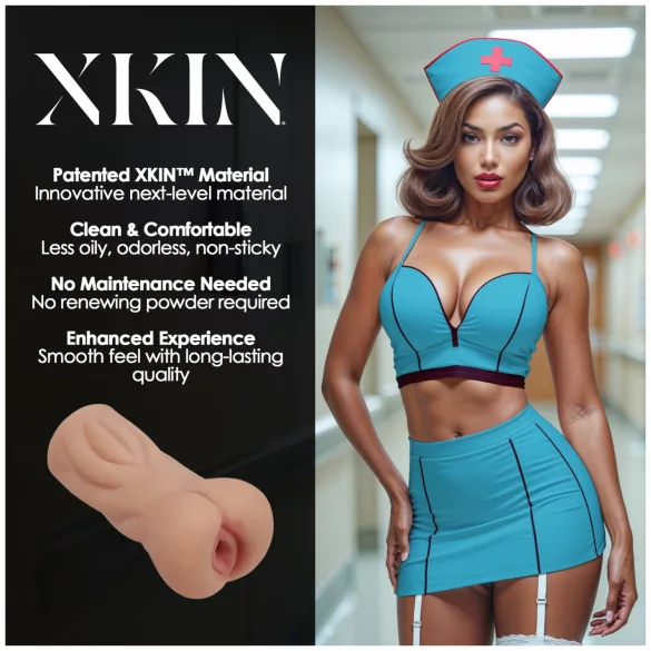 XKIN Naughty Nurse Trixie - realistična umjetna vagina masturbator (prirodna boja)