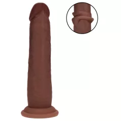   RealRock - dvostruke gustoće realistični dildo (smeđi) - 18,5 cm