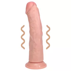   RealRock - vibrator s vakuumskim postoljem - realističan - 20,5 cm - bež