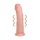 REALROCK - Vibrator s vakuumskim postoljem - prirodni (20,5 cm)