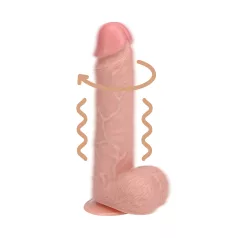 RealRock - rotirajući vibrator - prirodna boja - 20,5 cm