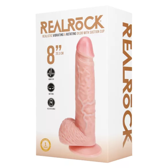 RealRock - rotirajući vibrator - prirodna boja - 20,5 cm