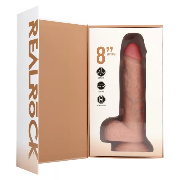 RealRock - rotirajući vibrator - prirodna boja - 20,5 cm