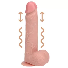   RealRock - vibrator s vakuumskom čašom - realistični - bež - 20,5 cm
