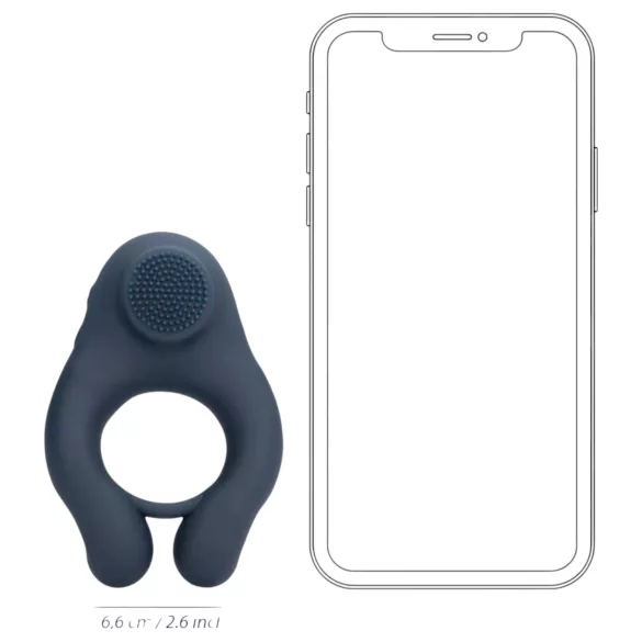 Loveline - vibrirajući penis prsten s klitoralnim stimulatorom - siva