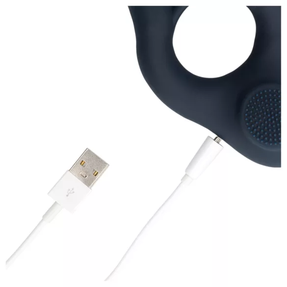 Loveline - vibrirajući penis prsten s klitoralnim stimulatorom - siva